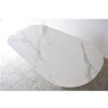 Mesa de comedor ovalada piedra sinterizada acabado marmol blanco y gris fresno teñido blanco4