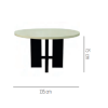 Mesa de comedor redonda diseño rústico TEXAS 135 madera blanco y negro