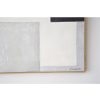 Pintura abstracta sobre lienzo tonos teja crema gris blanco y negro con marco color madera4