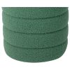 Set 2 puffs cilíndricos diseño moderno tapizado bouclé verde (3)