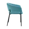 Silla con reposabrazos de diseño moderno CLARISE acero negro y tapizado turquesa o mostaza