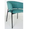 Silla con reposabrazos de diseño moderno CLARISE acero negro y tapizado turquesa o mostaza