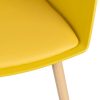 Silla con reposabrazos de diseño nórdico polipropileno color amarillo y patas de madera5