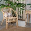 Silla con reposabrazos de diseño vintage colonial ratán acabado natural8