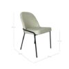Silla de diseño moderno ALEXA acero negro con tapizado lino beige