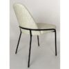 Silla de diseño moderno ALEXA acero negro con tapizado lino beige