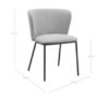 Silla de diseño moderno CELIA acero negro y tapizado gris o pata de gallo