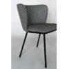 Silla de diseño moderno CELIA acero negro y tapizado tela pata de gallo