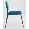 Silla de diseño moderno LUA acero negro con tapizado terciopelo azul