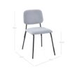 Silla de diseño moderno LUA acero negro con tapizado terciopelo azul