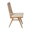 Silla diseño moderno vintage ANTONELLA roble natural y tapizado beige