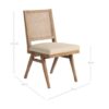 Silla diseño moderno vintage ANTONELLA roble natural y tapizado beige