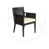 Sillón con reposabrazos de diseño moderno TAYLOR roble color negro y tapizado teddy beige