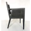 Sillón con reposabrazos de diseño moderno TAYLOR roble color negro y tapizado teddy beige