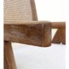 Sillón con reposabrazos diseño moderno vintage ANTONELLA roble natural y tapizado beige