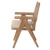 Sillón con reposabrazos diseño moderno vintage ANTONELLA roble natural y tapizado beige