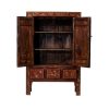 Armario diseño oriental madera antigua rojo y dibujos orientales dorados 2