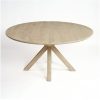 Mesa comedor redonda gran tamaño diseño rústico nórdico madera roble blanqueado 2
