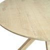 Mesa comedor redonda gran tamaño diseño rústico nórdico madera roble blanqueado 3