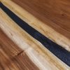 Mesa de comedor de diseño rústico industrial madera de suar y hierro color negro 3