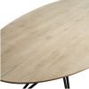 Mesa de comedor ovalada gran tamaño madera roble blanqueado y patas metal negro 2
