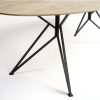 Mesa de comedor ovalada gran tamaño madera roble blanqueado y patas metal negro 3