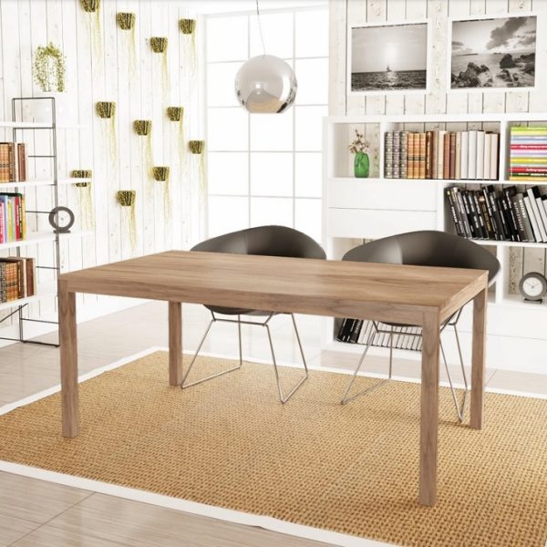 Mesa de comedor rectangular extensible diseño nórdico madera varias medidas y acabados