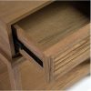 Mesita de noche de diseño colonial madera roble natural cajón persianilla y balda 3