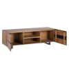 Mueble de televisión de diseño moderno industrial madera de mango maciza y hierro color negro2