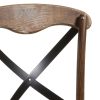 Silla diseño vintage inspiración Thonet madera de roble y cruz respaldo hierro color negro 2
