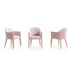 Sillón o silla con reposabrazos diseño nórdico moderno patas madera y tapizado a elegir