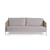 Sofá gran tamaño para exterior diseño vintage aluminio blanco cuerda y tapizado beige 3