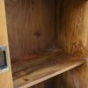 Vitrina de diseño moderno industrial madera de mango y hierro puertas correderas estantes y balda inferior 2