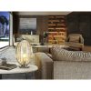 Lámpara de sobremesa LED de diseño moderno OVILA Ø20 metal cromo y cristal acabado color coñac 2