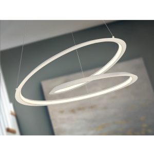 Lámpara de techo LED de diseño moderno LOOPING 60 metal y aluminio blanco mate 3