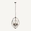 Lámpara de techo de diseño vintage provenzal 49 chandelier hierro blanco roto acabado envejecido 2