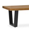 Mesa de centro rectangular de diseño industrial MADHU 120 madera de mindi y hierro color negro 2