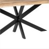 Mesa de comedor rectangular diseño rústico industrial 180 madera de mango y patas hierro negro