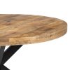 Mesa de comedor redonda diseño rústico industrial madera de mango y patas de hierro