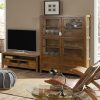 Mueble de televisión de diseño colonial STAR 110 hecho a mano madera de mindi y accesorios color bronce 6