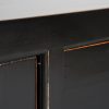 Mueble de televisión de diseño rústico oriental HERBORN 220 madera reciclada acabado color negro efecto envejecido 4