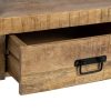 Mueble de televisión diseño rústico industrial madera de mango con hierro negro
