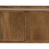 Mueble de televisión diseño rústico vintage madera de mango natural puertas estriadas