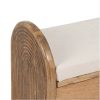 607448 Baúl banqueta diseño vintage 64 madera con tallas y asiento tapizado