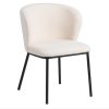 608296 Silla diseño moderno acero negro y tapizado imitación borreguito