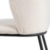 608296 Silla diseño moderno acero negro y tapizado imitación borreguito