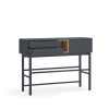 Consola de diseño moderno nórdico CORVO 120 acabado roble y color gris antracita 3