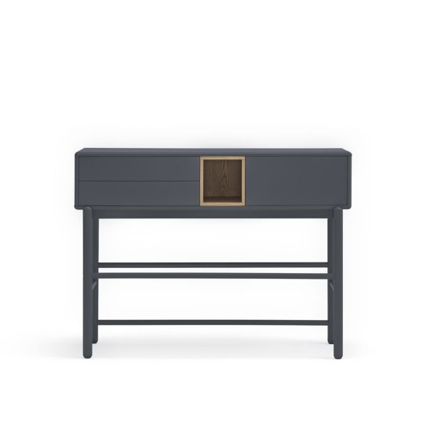 Consola de diseño moderno nórdico CORVO 120 acabado roble y color gris antracita