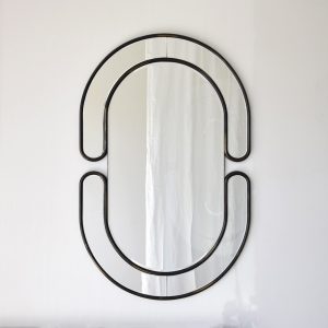 Espejo diseño moderno ovalado 120 marcos color negro