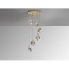 Lámpara LED de techo AQUARIA Ø39 de diseño moderno metal oro mate y cristal macizo con burbujas decorativas 3